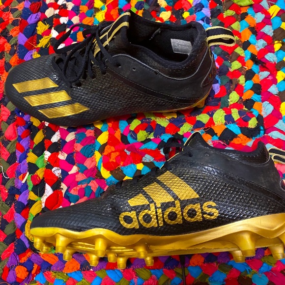 adidas Shoes Size 95 Adidas Black And Gold Football Cleats Poshmark